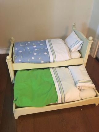 American Girl Retired Flower Trundle Bed Set Mattress Bed Sheets Pleasant Co.