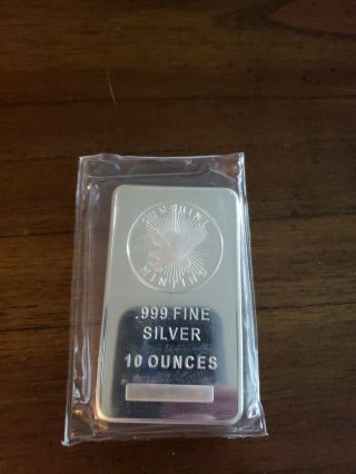 10oz Silver Bar In Plastic (sunshine).  999 Fine