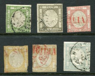 Neapolitan Provinces Italian States 1861 Forgery Lot To 50g 6 Stamps