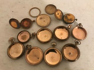 397 Grams Scrap Gold Filled Pocket Watch Cases 5,  10,  20 Year Most Have Wear