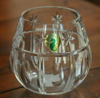 Waterford Lead Crystal Glass Holiday Votive Candle Holder With Labels