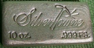 (price Drop) Silvertowne 10 Oz.  999 Fine Silver Poured Bar