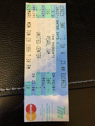 Pearl Jam 1998 Ticket (chicago)
