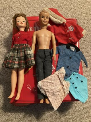 Vintage Tammy And Ted Doll With Clothes And Red Case