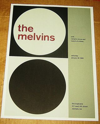The Melvins Rock Concert Poster Swiss Punk Graphic Pop Art Tropicana 10x14 Joyce