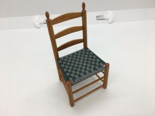 Dollhouse Miniature Furniture Shaker Chair Woven Seat Signed Gus Schwerdtfeger