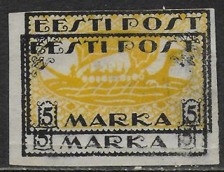 Estonia Stamps 1919 Mi 13 Double Print Canc Vf