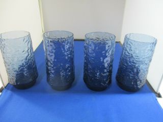 Lenox Impromptu Crystal Dark Blue Set Of (4) Iced Tea Drinking Glasses