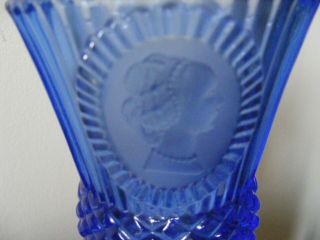 VINTAGE COBALT BLUE GLASS THISTLE WINE GOBLET by AVON 2