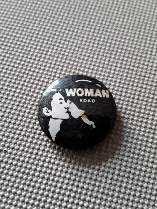 Vintage 1970s80s John Lennon Woman Yoko Ono The Beatles Music Pin Badge Pinback