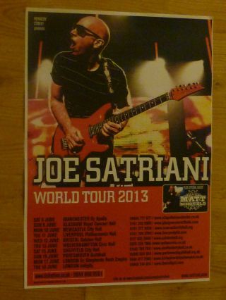 Joe Satriani Live Music Memorabilia - World Tour Uk June 2013 Concert Gig Poster