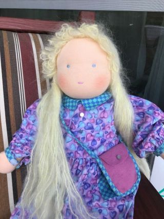 Hearthsong Waldorf Doll Blond Blue Eyes Detailed Clothing 16” Tall