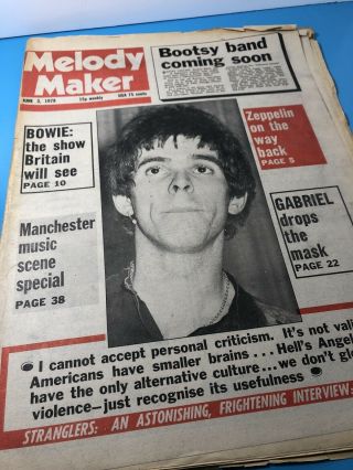Vintage Music Paper Melody Maker June 3 1978 David Bowie Led Zeppelin Gabriel