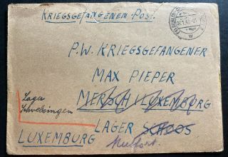 1947 Berlin German Censored Cover To Prisoner Of War Lager Schoos Luxembourg