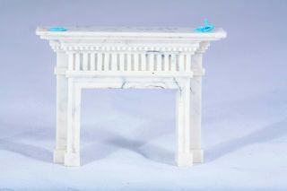 Dollhouse Miniatures 1/2 " Half Inch Scale Fireplace With Faux Marble
