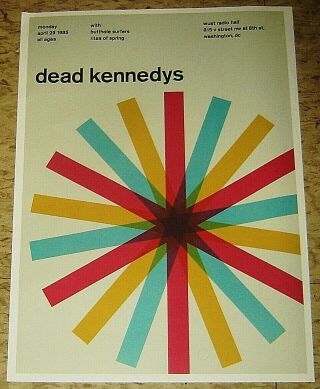 Dead Kennedys Rock Concert Poster Swiss Punk Graphic Pop Art Wust Washington Dc