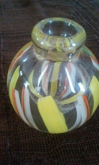 Murano Art Style Hand Blown Small Glass Bud Vase