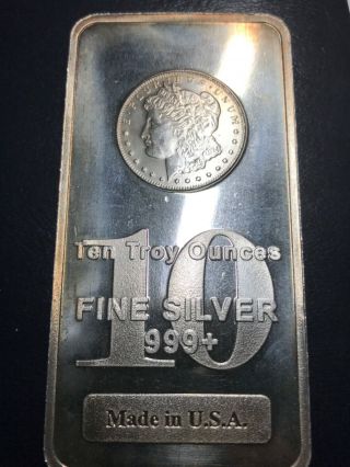 10 Oz.  Highland Silver Bar - Morgan Dollar Design.  999,  Fine