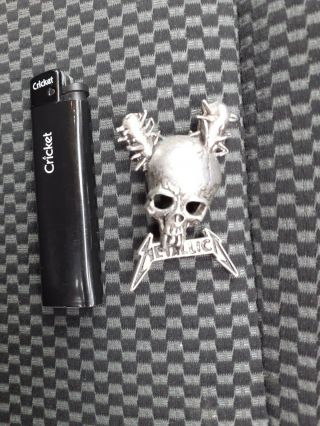 Alchemy Rocks - Metallica - Damage Inc.  Skull Pewter Pin Badge Metal