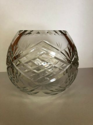 Rose Bowl Clear Cut Crystal - Unbranded 4 - 1/2 " Tall