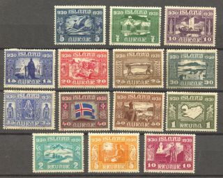 Iceland 1930 Parliament Set,  Part Og,  Scott 153/166,  Missing 3 A Scott 152