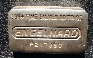 Engelhard Vintage 10 Ounce Silver Loaf Bar Pure.  999 Silver