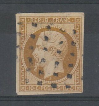 France 1852,  10c Bistre,  Republic Napoleon Sg 37 Cat £800