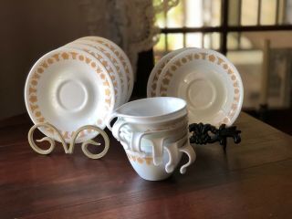 Vintage Corning Corelle Butterfly Gold Saucers Set Of 6 Cups And Saucers