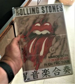 ROLLING STONES Concert ‘2014 Tokyo Dome’ Retro Home Wall Tin Sign 20x30 cm 3