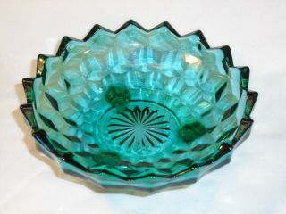 Vintage Fostoria American Green Footed Candy Dish Bowl