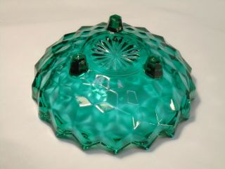VINTAGE FOSTORIA AMERICAN GREEN FOOTED CANDY DISH BOWL 2
