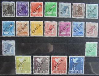 Germany (berlin) 1948 Pictorial Issue,  Black Overprint,  Complete Set Of 20 M/h