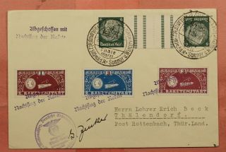 1934 Germany Rocket Mail Cover W/ 5a7 Stamp Ez 6c1a Ex Al Barnes