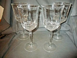 4 Vintage Cut Crystal Optic 8 Oz Wine Water Glasses Goblets Stemware 8 " Tall