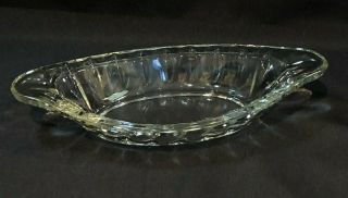 Vintage Clear Glass Dish Banana Split Ice Cream Oblong Bowl 9 " Length Euc