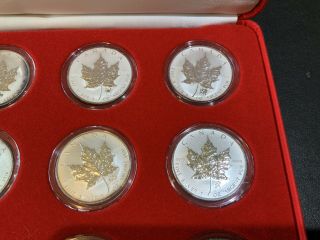 2004 12 Coin.  9999 Silver Maple Leaf Western Zodiac Privy w/Box & Only 5000 3