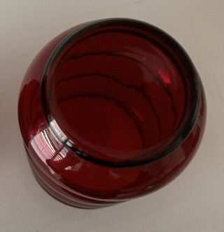 2 Vintage Mid Century Modern Red Glass Juice Glasses 3 3/4” 2