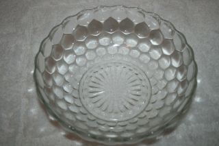 Vintage Anchor Hocking Clear Bubble Pattern Serving Bowl - 8 Inches Diameter