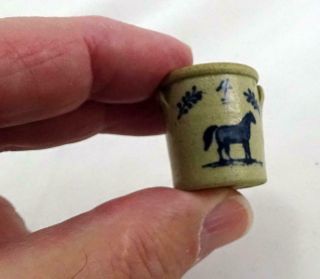 Igma Artisan Jane Graber Miniature Stoneware Horse Pickling Crock: 1983