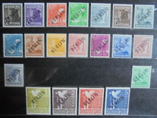 Germany (berlin) 1948 Pictorial Issue,  Black Overprint,  Complete Set Of 20 Mnh
