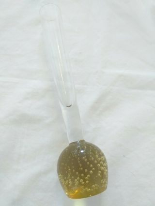 Vintage Murano Style Glass Bud Vase With Controlled Bubbles In Yellow