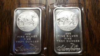 2 X 5 Oz Silver Bars 999 Fine Silvertowne From The