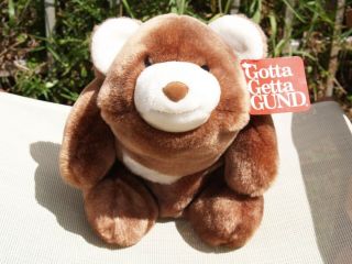 Vintage Gund - Two Tone Chocolate Brown Snuffles Bear - 2166 - 13 " - All Tags -