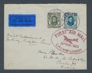 VEGAS - 1929 Galway Ireland To London First Experimental Flight Cover - EX256 2