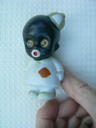 Antique All - Bisque Black Doll By Oscar Hitt Snowflake Germany Googly 3 "