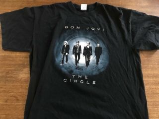 Jon Bon Jovi 2010 Official Concert Tour Circle T - Shirt Size Xl Dates