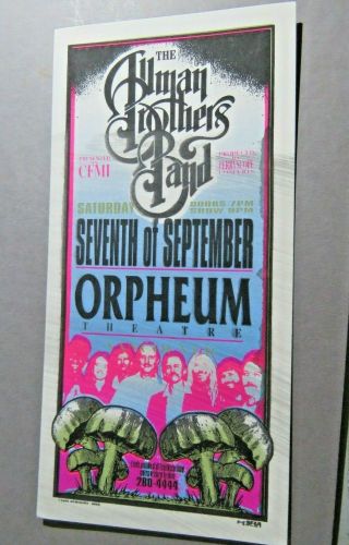 1994 The Allman Brothers Band - Orpheum Concert Handbill Art By Mark Arminski