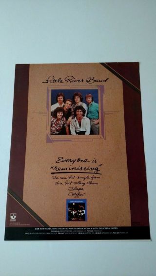 Little River Band Everyone Is " Reminiscing " Rare Print Promo Poster Ad