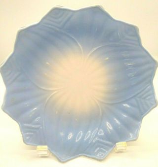 Vintage Fire King Lotus Blossom Leaf Plate Blue Flower Vgc Mcm Vitrock Milk