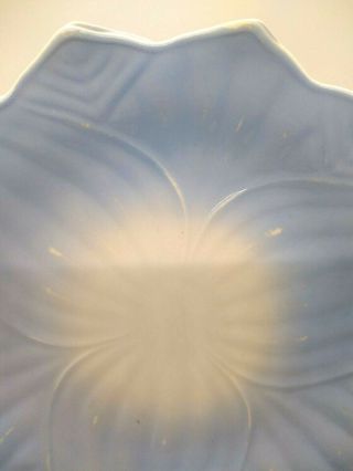 Vintage Fire King Lotus Blossom Leaf Plate Blue Flower VGC MCM Vitrock Milk 2